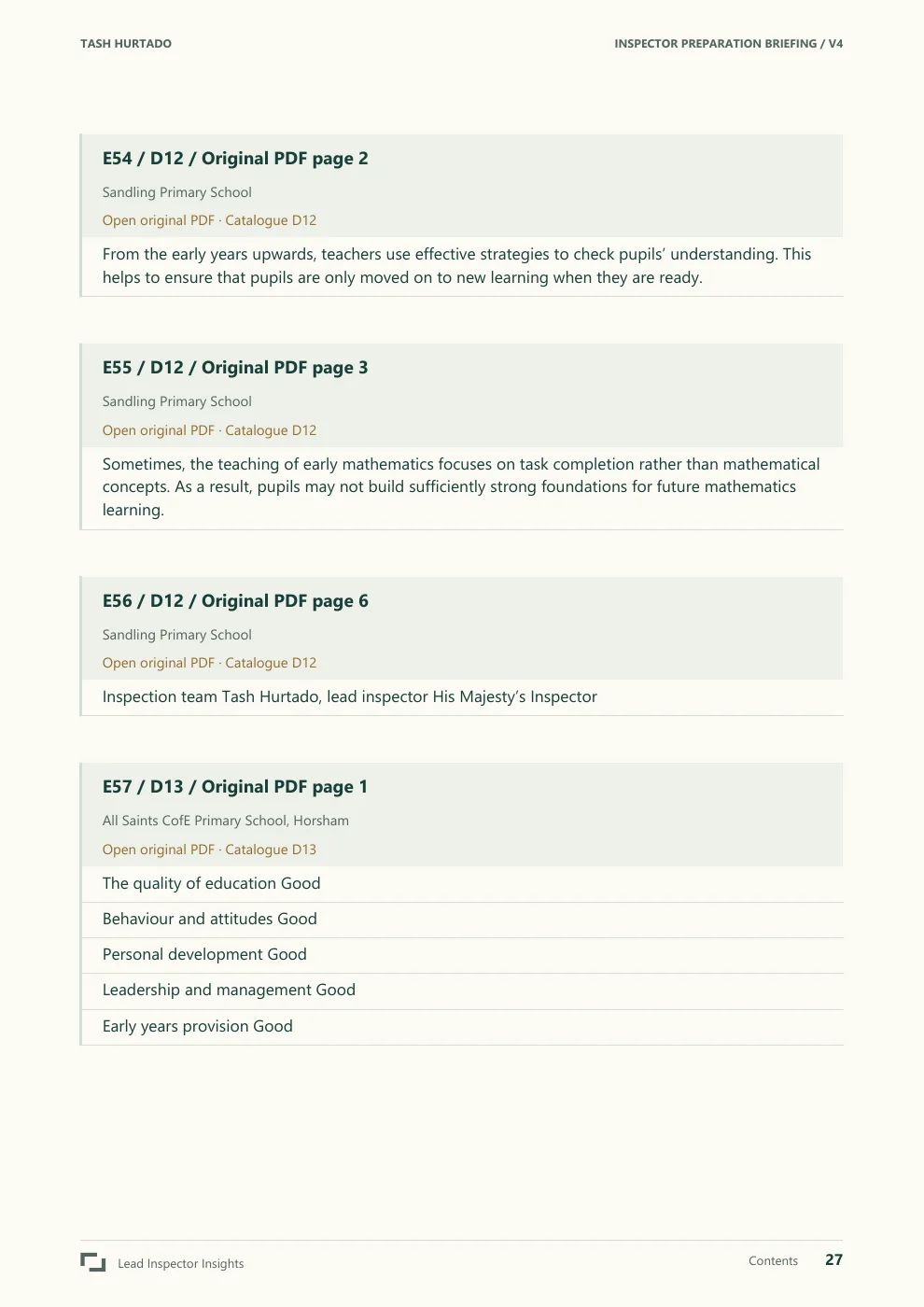 Tash Hurtado sample report, page 27 of 29. Open the PDF for selectable text and evidence links.